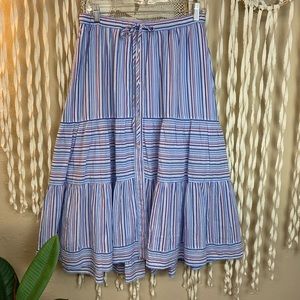 Xirena Blue Red Stripe Skirt Size Small